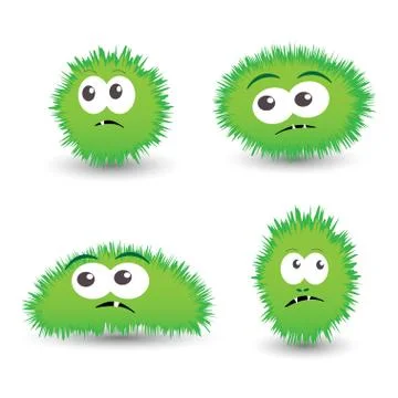 Collection of cartoon germs Stock Illustration