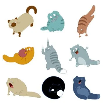 Collection of cat icons Stock Illustration