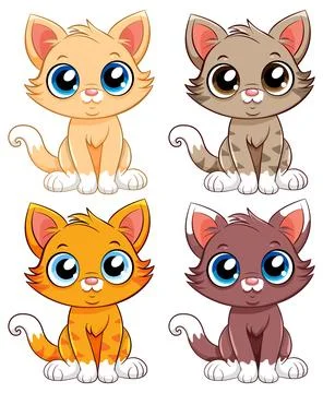 Collection of Cats Vector Stock Illustration