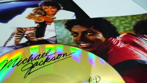 Collection of CD covers and insert by MICHAEL JACKSON. an American singer Video stock 102971546