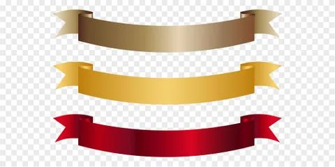 Collection of celebration ribons on transparent background. Stock Illustration