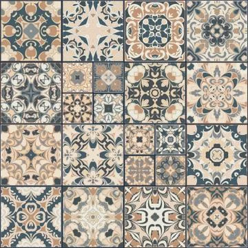 Collection of ceramic tiles Stock Illustration