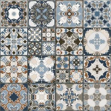 Collection of ceramic tiles Stock-Illustration