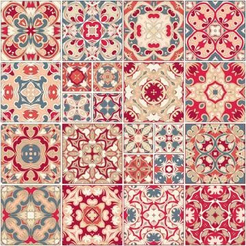 Collection of ceramic tiles Stock-Illustration