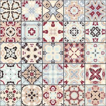 Collection of ceramic tiles Illustrazione stock