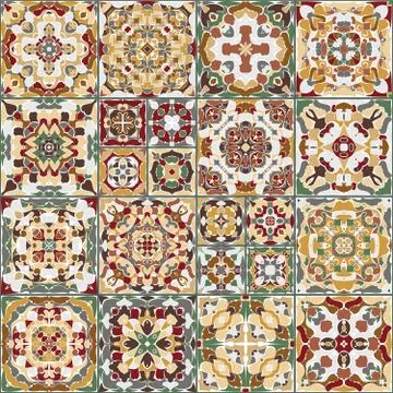 Collection of ceramic tiles Ilustración de archivo