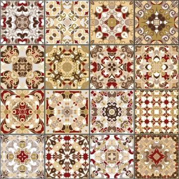 Collection of ceramic tiles Stock-Illustration