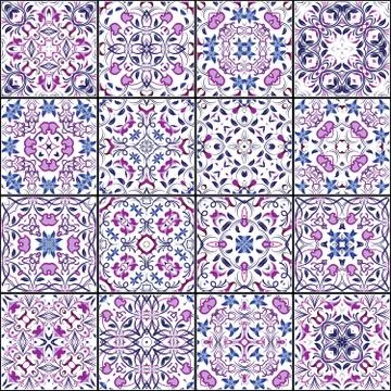 Collection of ceramic tiles Stock Illustration