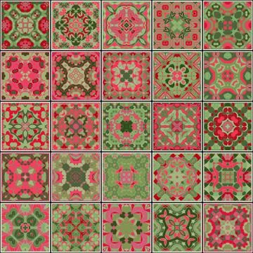 Collection of ceramic tiles Stock Illustration