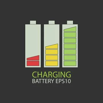 Collection charging battery. Stock Illustration