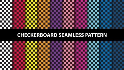 Collection of checkerboard vector seamless pattern. Checkerboard wallpaper Stock Illustration