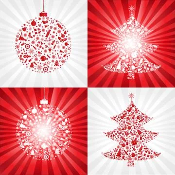 Collection christmas backgrounds Stock Illustration
