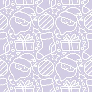 Collection of christmas day pattern Illustrazione stock