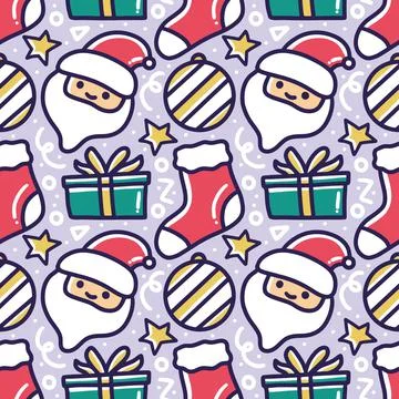 Collection of christmas day pattern Stock Illustration