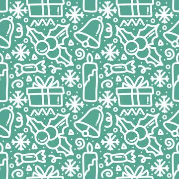 Collection of christmas day pattern Stock Illustration