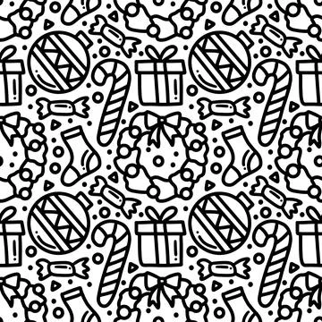Collection of christmas day pattern Stock Illustration