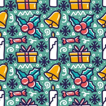 Collection of christmas day pattern Stock Illustration