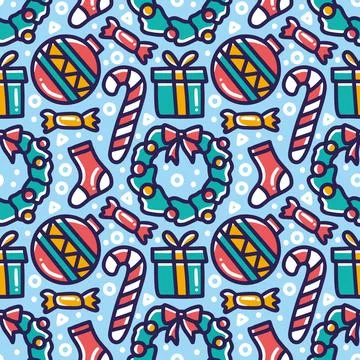 Collection of christmas day pattern Stock Illustration