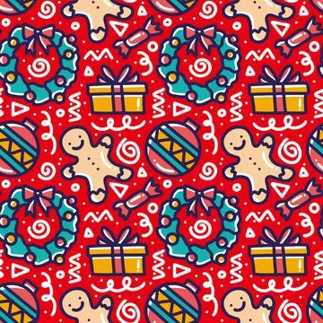 Collection of christmas day pattern Stock Illustration