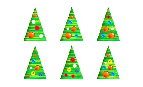 Collection of Christmas trees-cone set, modern, interesting design Illustrazione stock