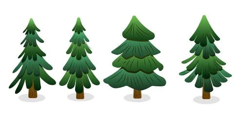 Collection of christmas trees031022 Stock Illustration