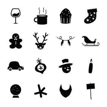 Collection of Christmas vector icon Stock Illustration