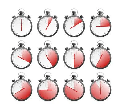 Collection with chronometer timer collection for web design. Vector illustration イラスト素材