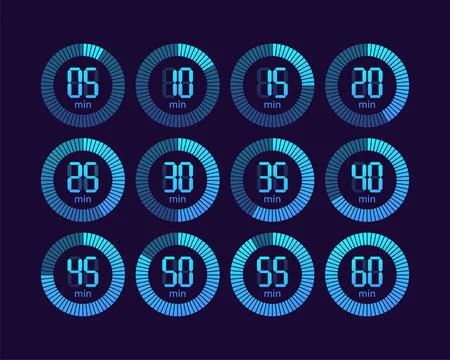 Collection with chronometer timer collection for web design. Clock face. Vector 스톡 일러스트