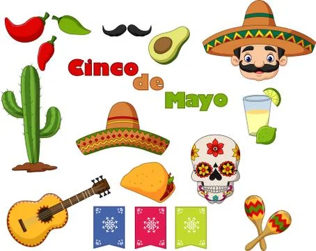 Collection of Cinco de Mayo design elements Illustrazione stock