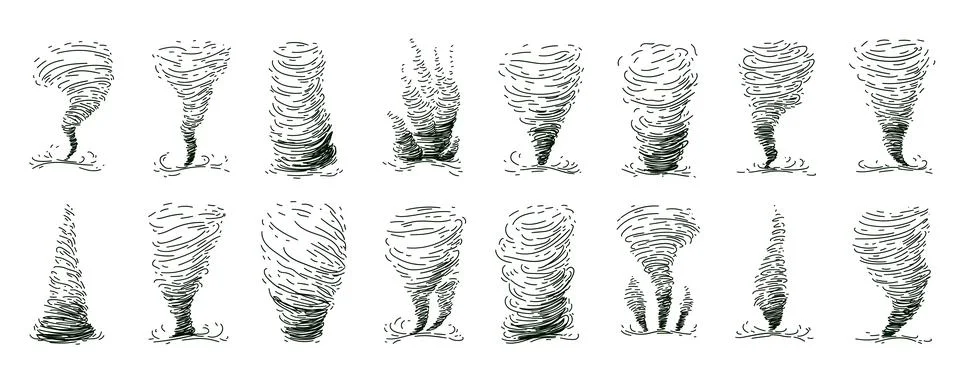 Collection of circle dust spin fast twirl blow eddy blizzard Stock Illustration