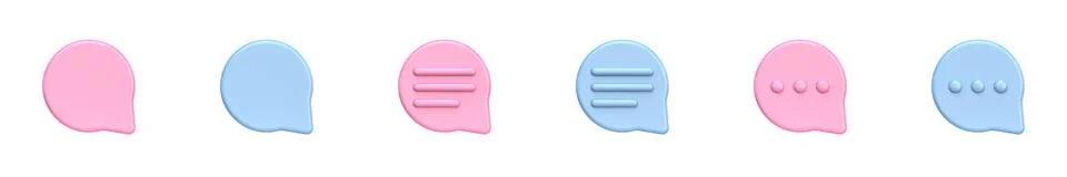 Collection of circle speech bubbles 3D Illustrazione stock