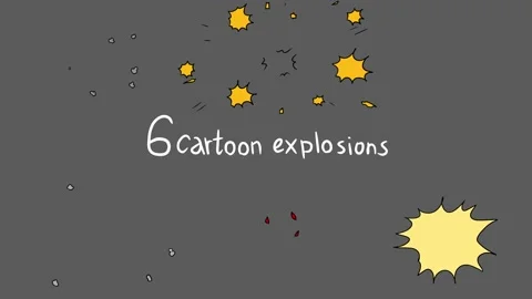 Collection of classic cartoon FX explosion effects in 2d Stock-Footage 182575438
