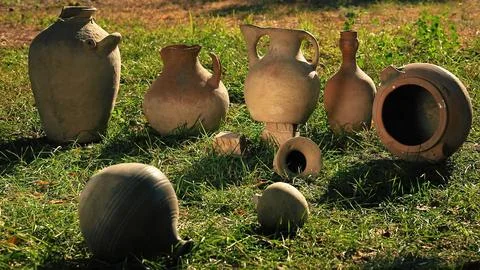 Collection of clay artifacts  Stock-Fotos