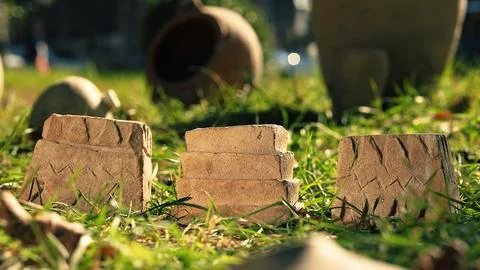 Collection of clay artifacts  Stock Photos