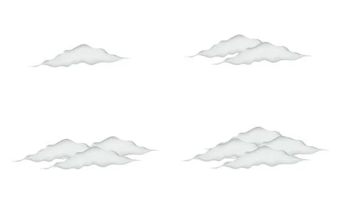 A collection of cloud illustrations Stock Illustration