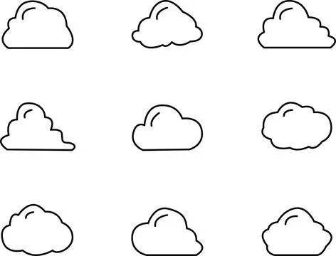 Collection of cloud illustrations Vector Illustrazione stock