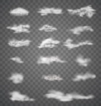 Collection clouds on transparent background Stock Illustration