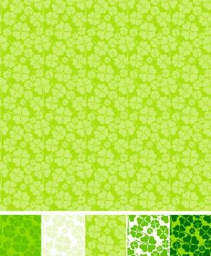 Collection of clover patterns, for Saint Patrick Day Stock Illustration