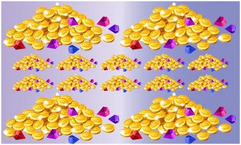 Collection of coin on abstract background Illustrazione stock
