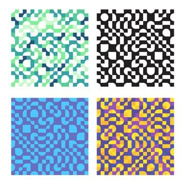 Collection of color chaotic geometry elements vector background Stock Illustration