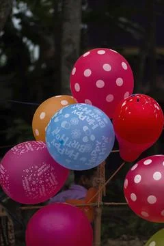 Collection of colored balloons Stock Photos