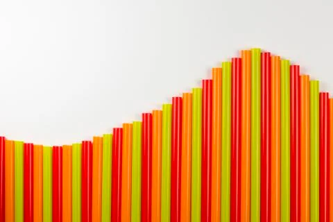 Collection colored drinking straws. Stock Photos