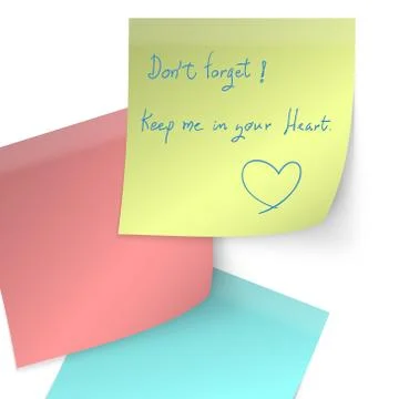 Collection of colored sticky notes Stock Illustration