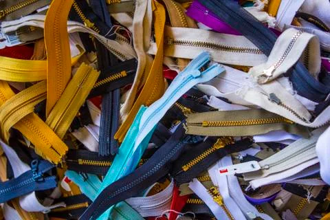 A collection of colored zips  Stock Photos