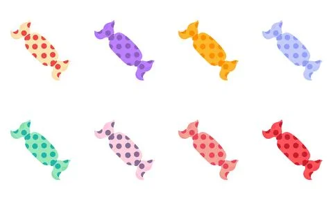 A collection of colorful candies old version Stock Illustration