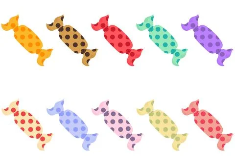 A collection of colorful candy illustrations Illustrazione stock