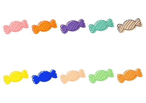 A collection of colorful candy illustrations Stock Illustration