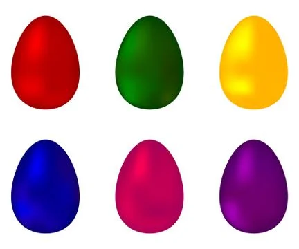 Collection of colorful colored eggs Stock Illustration
