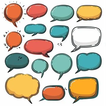 Collection colorful comic speech bubbles balloons dialogue elements graphic 스톡 일러스트