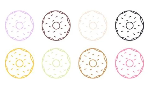 Collection of colorful donuts free version Stock Illustration